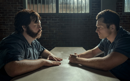 Paul Walter Hauser and Taron Egerton in Black Bird