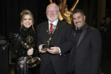 Bianca Moncada, Allen Branton, and Darren Langer of the 2022 Rock And Roll Hall Of Fame Induction Ceremony backstage at the 75th Creative Arts Emmy Awards 