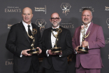 Patrick Howe, Jordan Jacobs, and Rich Murray backstage at the Creative Arts Emmy Awards