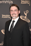 Matthew Faughnan of The Simpsons in the press room at 2022 Creative Arts Emmy Awards.