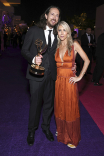 Michael Bonfiglio of George Carlin&#039;s American Dream and Claudia Woloshin at the Governors Gala at the 2022 Creative Arts Emmy Awards.