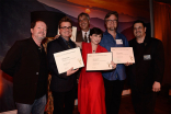 Chuck Sheetz and Russell Calabrese with the team from Phineas and Ferb at the Animation and Children&#039;s Programming Nominee Reception in North Hollywood, California.