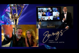 Hilarie Burton Morgan and Jeffrey Dean Morgan present the Emmy for Outstanding Special Visual Effects to Richard Bluff and the team from The Mandalorian at Night Three of the Creative Arts Emmys.