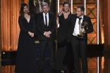 John X Hannes and the team for Calling JohnMalkovich.com accept their award at the 2017 Creative Arts Emmys. 