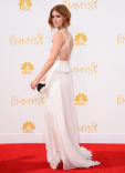 Kate Mara of House of Cards arrives at the 66th Emmys.