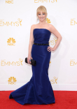 Melissa Rauch of The Big Bang Theory arrives at the 66th Emmy Awards.