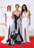 Renee Barg, Charissa Thompson and Tracey Edmonds on the red carpet at the 67th Emmy Awards.