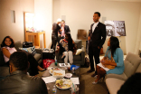 Guests and speakers gather in the Green Room at Unlock Our Potential at the Television Academy&#039;s Saban Media Center, August 9, 2016.