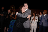 Television Academy governor Lily Tomlin and Television Academy governor Bob Bergen at the Performers Nominee Reception September 19, 2015, at the Pacific Design Center in Los Angeles, California.