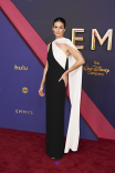 Caroline Ribeiro on the red carpet at the 76th Emmy Awards