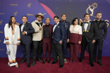 The cast of Reservation Dogs on the red carpet at the 76th Emmy Awards