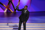 Lamorne Morris accepts the award for for Outstanding Supporting Actor In A Limited Anthology Series Or Movie for Fargo at the 76th Emmy Awards