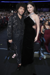 Benny Blanco and Selena Gomez of Only Murders In The Building in the audience at the 76th Emmy Awards