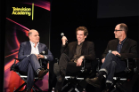 Creator/Producer Matthew Weiner, production designer Dan Bishop, and director/DP Christopher Manley on the panel at &quot;A Farewell to Mad Men,&quot; May 17, 2015 at the Montalbán Theater in Hollywood, California.